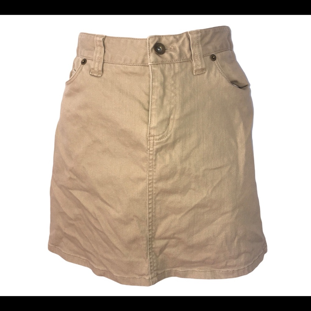 Vineyard Vines brown Jeans Mini Skirt Sz 4 100% Cotton Short Skirt Denim Pockets